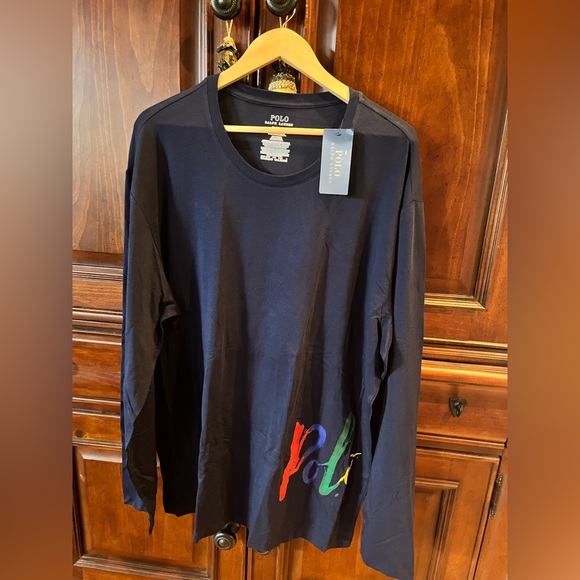 Polo Ralph Lauren Men’s Cruise Navy Long-Sleeve Crewneck Pajama Top - XL (NWT) - Picture 4 of 10